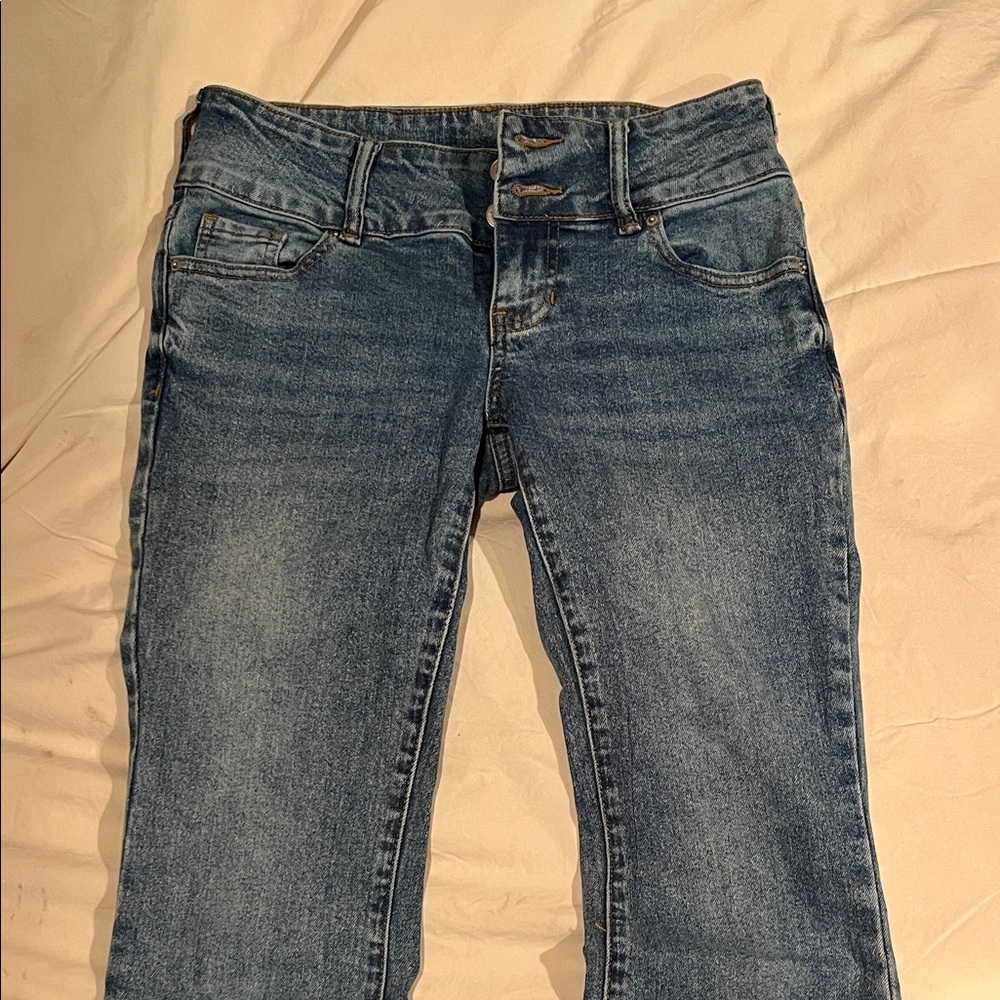Stretch low rise boot jeans
